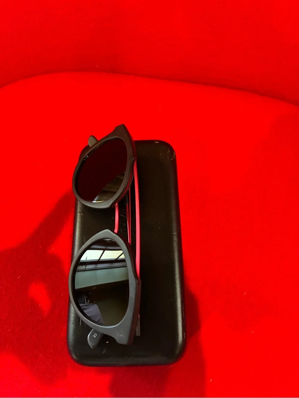 Westward Leaning Double Bridge black and red Sunglasses